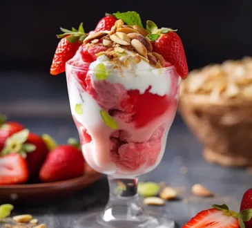 granita sa jagodom i pistacima